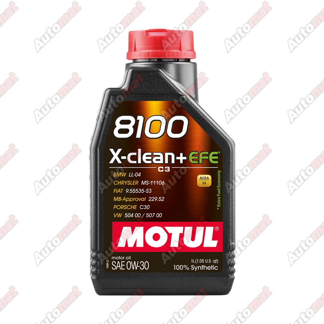 Масло моторное Motul 8100 X-clean+EFE 0W-30 синтетическое, 1л