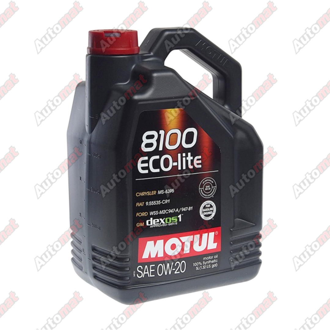 Масло моторное Motul 8100 ECO-lite 0W-20, синтетическое, 5л