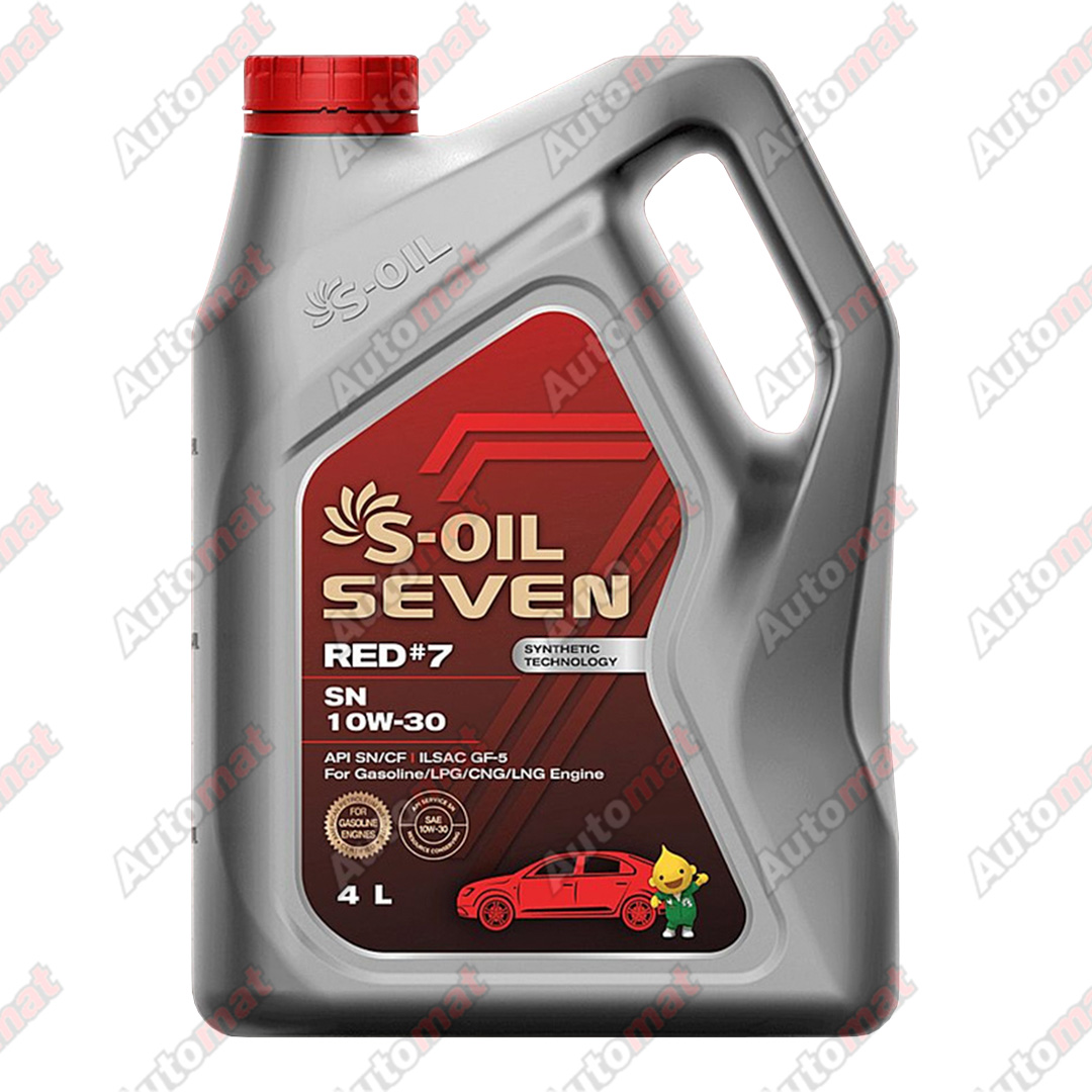 Масло моторное S-OIL 7 RED #7 10W-30 SN/CF Synthetic Technology, 4л