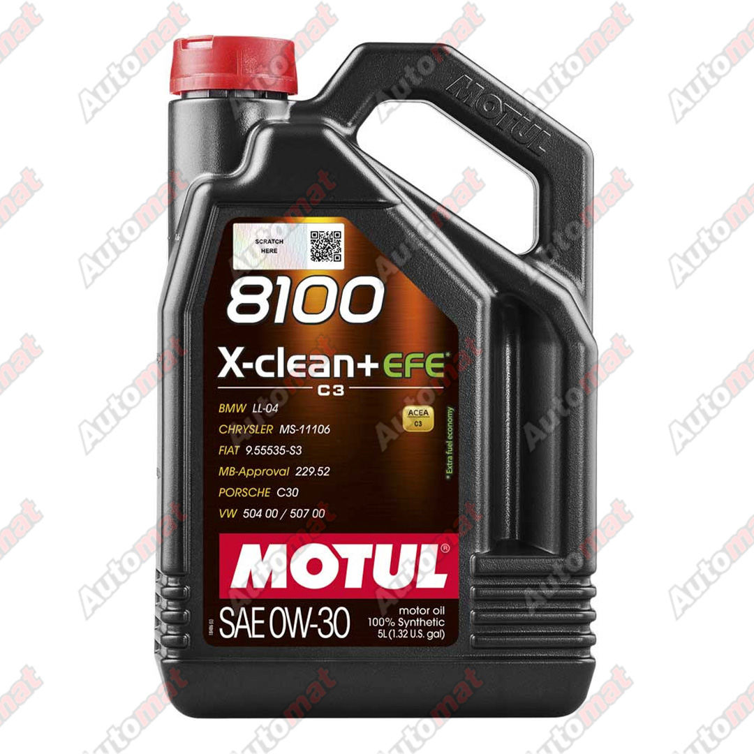 Масло моторное Motul 8100 .X-clean+EFE 0W-30 синтетическое, 4л