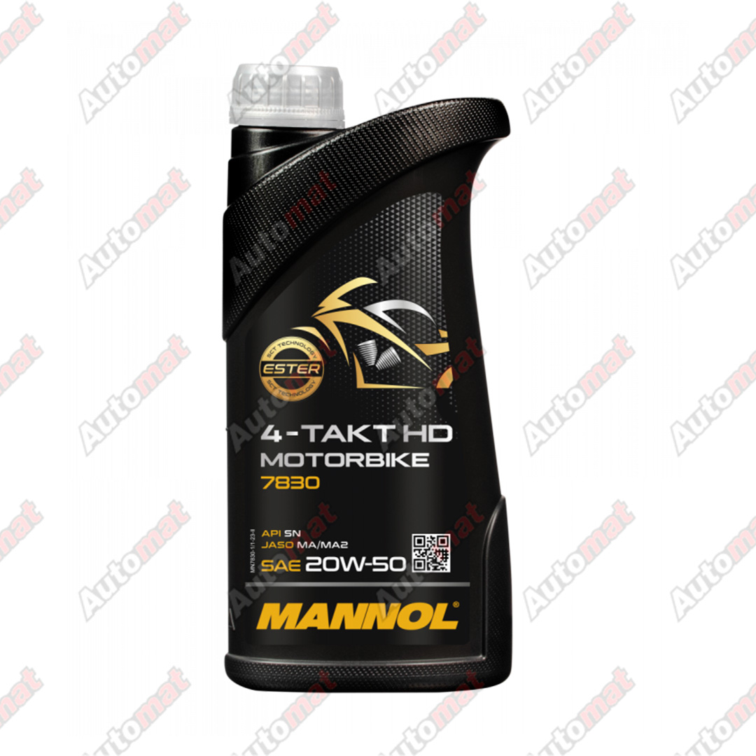 Моторное масло MANNOL 7830 Motorbike 4-TAKT HD 20W-50 SN MA/MA2, 1л
